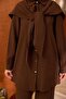 Coffee Shawl Detailed Tunic and Pants Set - 4
