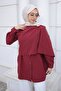 Burgundy Shoulder Bronchus Detailed Shirt