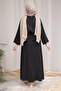 Black Hidden Button Waist Belted Shirt Skirt Suit - 5