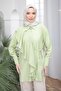 Green Shirt with Ruffle Detail on the Front
