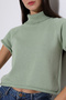 Turtleneck Short Sleeve Knitwear Sweater Women's Slim Fit Soft Textured Stylish Casual Sweater - 3