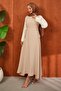 Beige Self-Belted Dabıl Jile