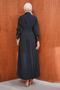 Anthracite Buttoned Pleated Dress - 5