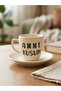 My Mother Bird Cream Turkish Coffee Cup - Gift Ceramic Turkish Coffee Cup