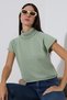 Turtleneck Short Sleeve Knitwear Sweater Women's Slim Fit Soft Textured Stylish Casual Sweater - 4