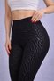 High Waist Gathering Effect Zebra Patterned Sports Leggings Black Flexible Fitness & Daily Use - 2