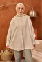 Ecru Oversized Tunic with Hidden Buttons