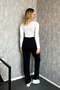 Women's High Waist Lace-Up Sweatpants with Side Piping and 2 Straps 3036 - 4
