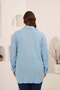 Embroidery Detailed Side Detail Slit Plus Size Shirt Baby Blue - 6