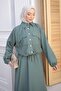 Çağla Yarasa Asymmetrical Sleeve Jacket with Pockets and Skirt Set - 3