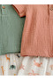 100% Cotton Muslin Summer Buttoned Set for 1-4 Years Soft Tile - 3