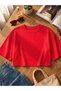 Women's Oversize Crew Neck Crop T-Shirt - 3