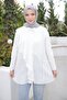 Ecru Shirt with Ruffle Detail on the Front - 4