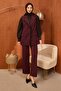 Plum Lace Detailed Vest and Trousers Set - 2