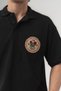 Polo Collar T-Shirt with Rose Embroidery and Patch Design Detail - 2