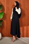 Navy Blue Self-Belted Dabıl Jile - 4