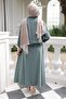 Çağla Sleeveless and Waist Elasticized Stoned Jacket and Skirt Set - 5