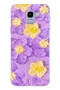 Samsung Galaxy J6 Compatible Purple Yellow Flower Pattern Transparent Phone Case