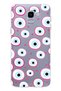 Samsung Galaxy J6 Compatible Pink Evil Eye Bead Patterned Transparent Phone Case
