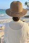 Women's Straw Fedora Hat Elegant Beach Hat with Accessories - 3