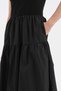 Women's Knitted Top and Woven Fabric Bottom Balloon Design Dress - 7