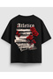 Oversize Black T-Shirt for Men – Atletico Rose Print, 250 Gsm Premium 100% Cotton, Back Print T-Shirt - 2