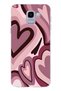 Samsung Galaxy J6 Compatible Burgundy Heart Patterned Transparent Phone Case