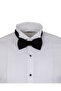 Men's White Ata Collar Pleated Tuxedo Shirt |   Double Cuff with Bow Tie and Cufflinks - 4