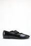 Black Patent Leather Women's Ballerina Shoes with Elastic Round Toe Comfortable Non-Slip Sole Kima - 4
