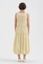 Women's Knitted Top and Woven Fabric Bottom Balloon Design Dress - 2