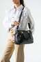 Washed Leather Crossbody Bag, Shoulder Bag, Black Model: (571-17U)
