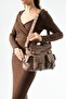 Washed Leather Multi-Pocket Shoulder Bag and Handbag Mink Model: (571-12V)