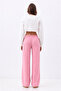 Woman's high waist viscose palazzo pants pink 4629 - 2