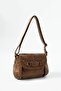 Washed Leather Cross Strap Shoulder Bag Brown Model: (571-13O) - 3