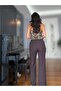 Brown Lycra Palazzo Trousers with Elastic Waist - 7
