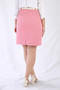 High Waist Woven Fabric Knee Length Pink Bell Skirt - 3