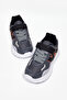 Children's Unisex Smoked Black Comfortable Velcro Lace-Up Sneaker - 4