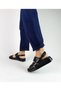 Genuine Leather Black Color Strappy Flat Sole Women's Sandals between Size 36-40 Leather Sandals - 4