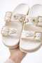 Pastel Gold Gold Buckle Detail High Sole Women's Slipper Beach Sand Beach Pool Slipper - 5