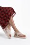 Perth Premium Beige Buckle Detailed Women's Sandals