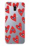 Samsung Galaxy J6 Plus Compatible Transparent Phone Case with Eye Heart Pattern