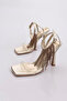 2042 Women's Ankle Strap Stone Tassel Heeled Shoes - 4
