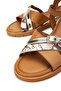 Women's Genuine Leather Tan Heeled Sandals - 4