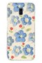 Samsung Galaxy J6 Plus Compatible Blue Oil Painting Flower Pattern Transparent Phone Case
