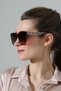 Women's Brown Glass Brown Frame Silver Detail Oversized Sunglasses - 3