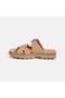 Women's Leather Buckle Wedge Heeled Nubuck Leather Slippers - 3