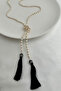 İnci Dorika Row Tassel Detail Knot Design Necklace (108cm) - 3