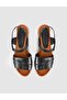 Black Genuine Leather Women's Comfort Sole Sandals - 6