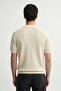 Bone Knit Textured Polo Collar Men's T-Shirt - 4