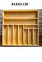 45X45 cm Wooden Spoon Holder Handcrafted Solid Wood Organizer